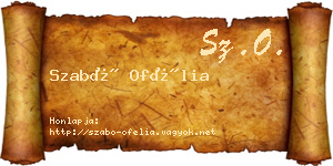 Szabó Ofélia névjegykártya
